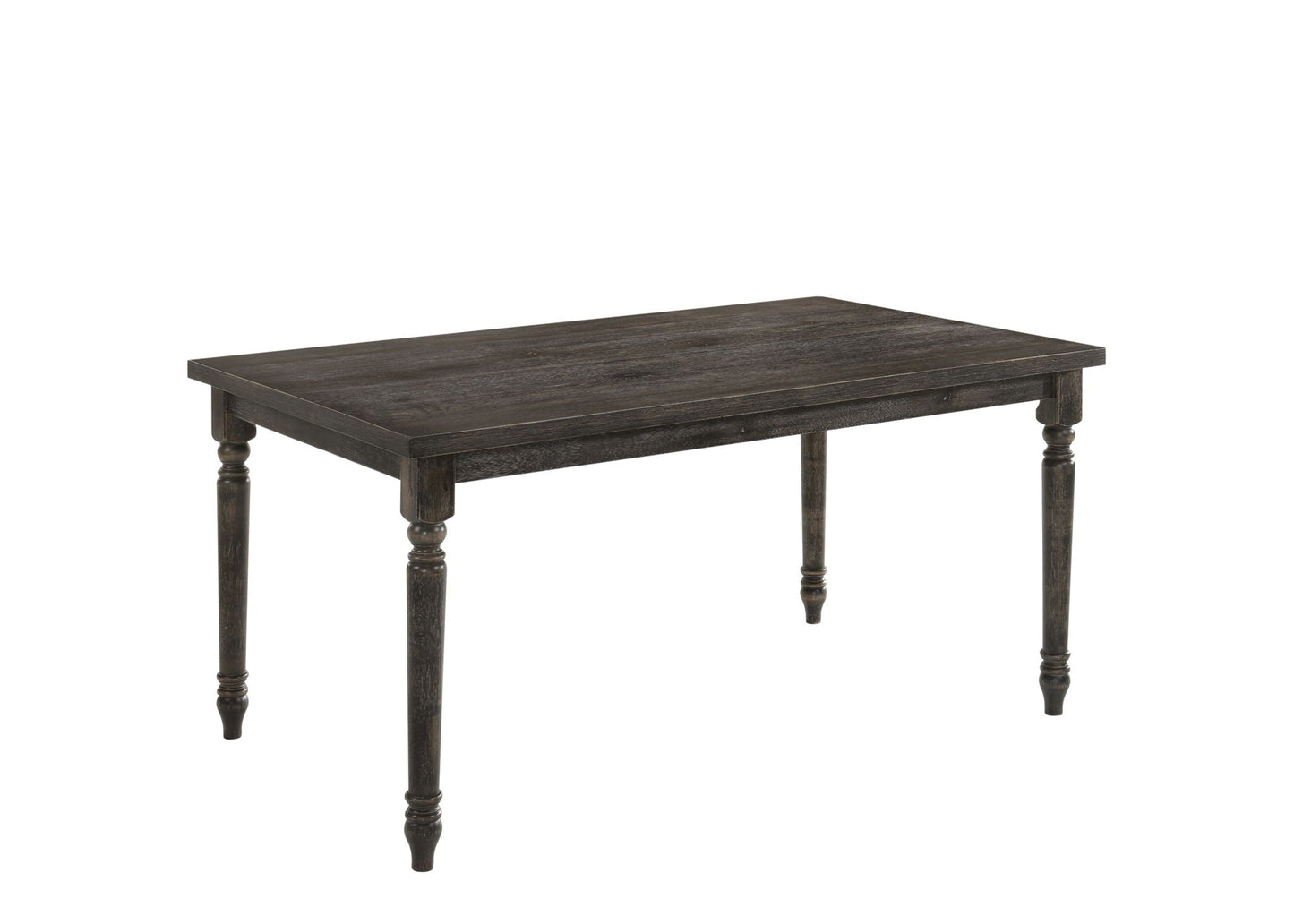 Claudia II weathered gray dining table, 7-piece set, dark wood with turned legs by HouseOfZazla on Tampa Home & Garden Store
