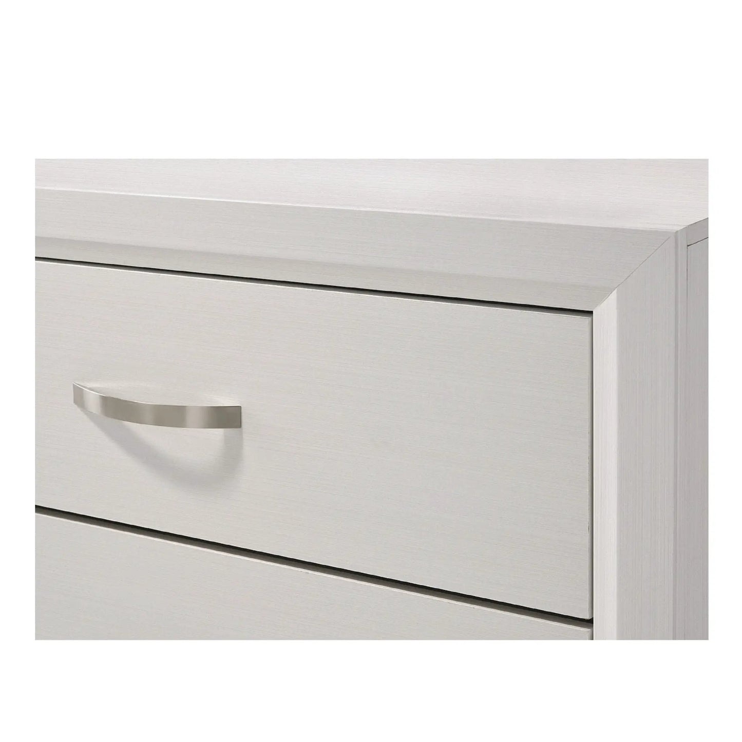 Nightstand 2 Drawers Handles for Bedroom White