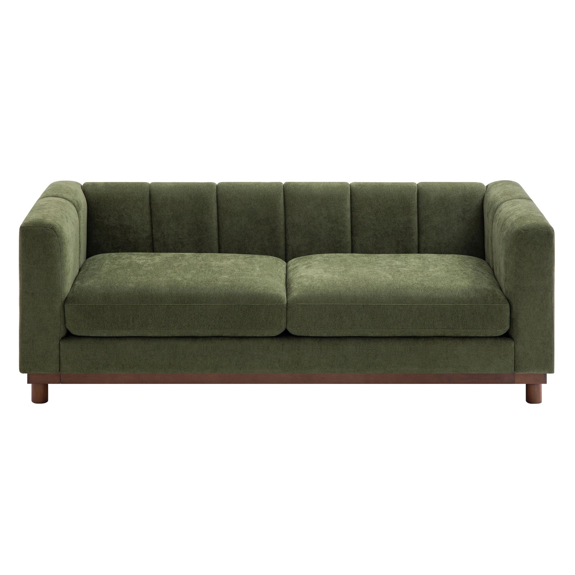 HouseOfZazla green soft loveseat sofa, stationary living room loveseat with cushioned back on Tampa Home & Garden Store