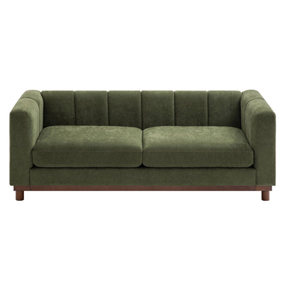 HouseOfZazla green soft loveseat sofa, stationary living room loveseat with cushioned back on Tampa Home & Garden Store
