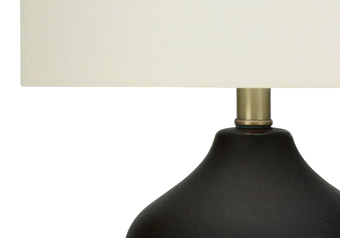 Table lamp ceramic black base with cream shade, brass neck by Unique Piece Furniture on Tampa Home & Garden Store