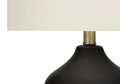 Table lamp ceramic black base with cream shade, brass neck by Unique Piece Furniture on Tampa Home & Garden Store