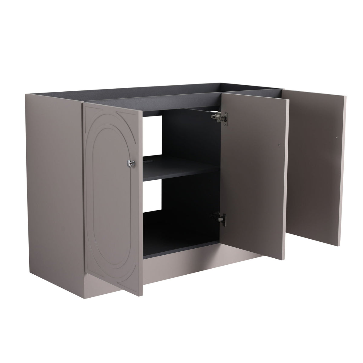 Freestanding bathroom vanity by HouseOfZazla, gray cabinet with soft-close doors on Tampa Home & Garden Store
