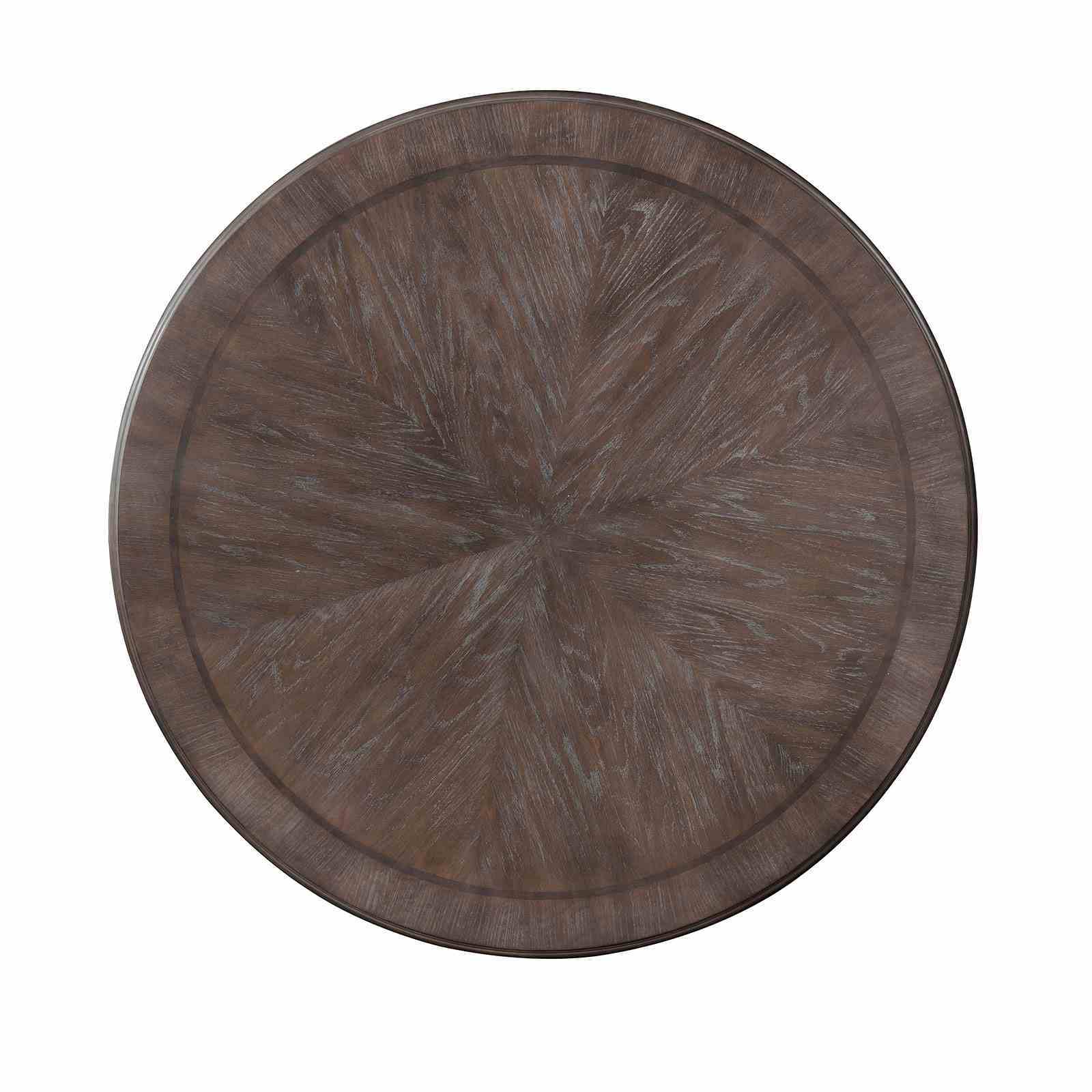Elegant round dining table top in dark brown wood grain by Unique Piece Furniture on Tampa Home & Garden Store