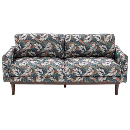 2 Seater Loveseat Sofa with spacious seating, botanical leaf print in teal and orange on Tampa Home & Garden Store