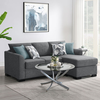 Pacheco sleeper sectional chaise sofa by HouseOfZazla in dark gray fabric on Tampa Home & Garden Store