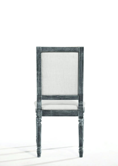 Weathered Side Chair in Cream and Gray Finish