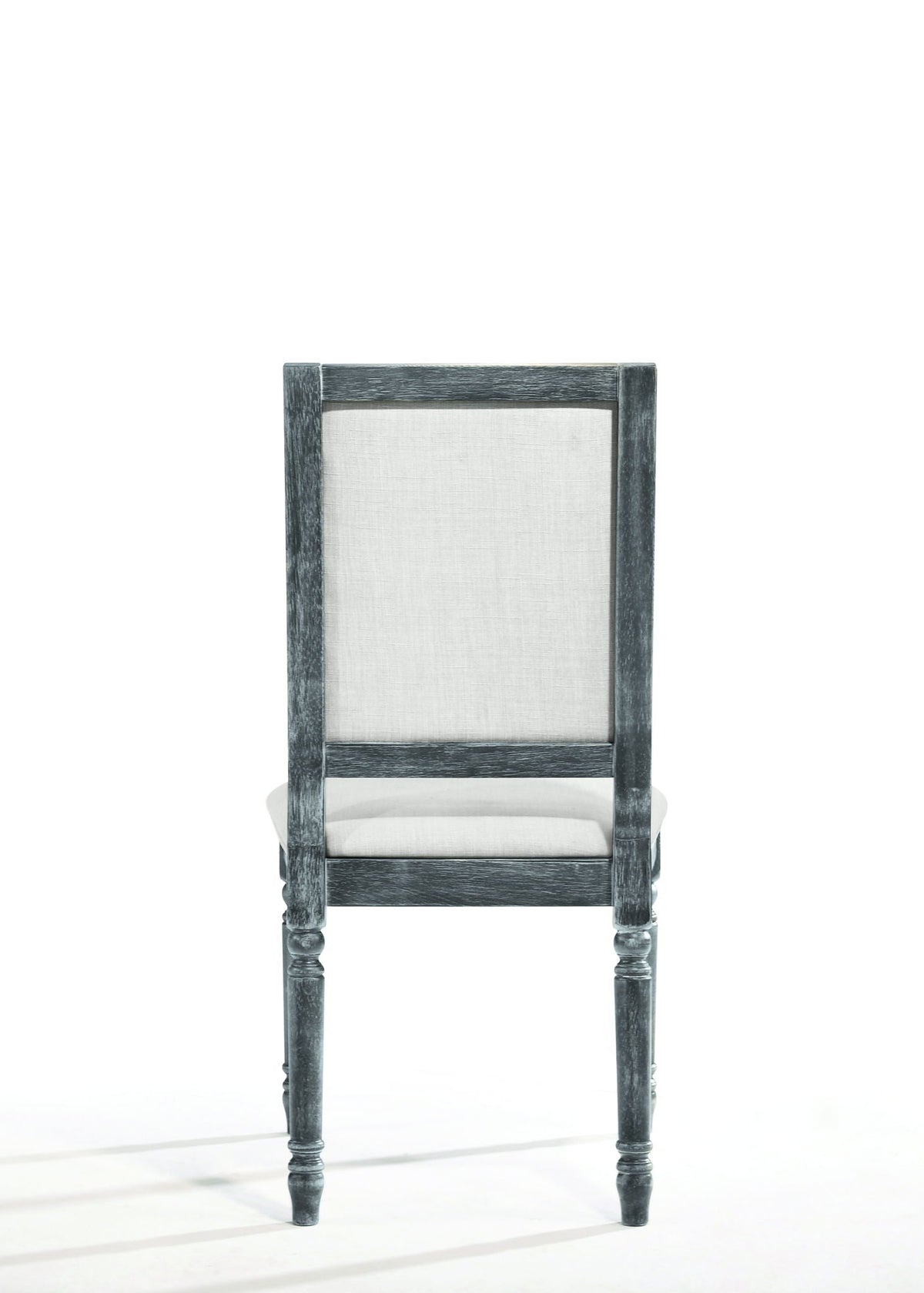 Weathered Side Chair with Cream Linen Upholstery by HouseOfZazla, blue-gray wood frame for kids on Tampa Home & Garden Store