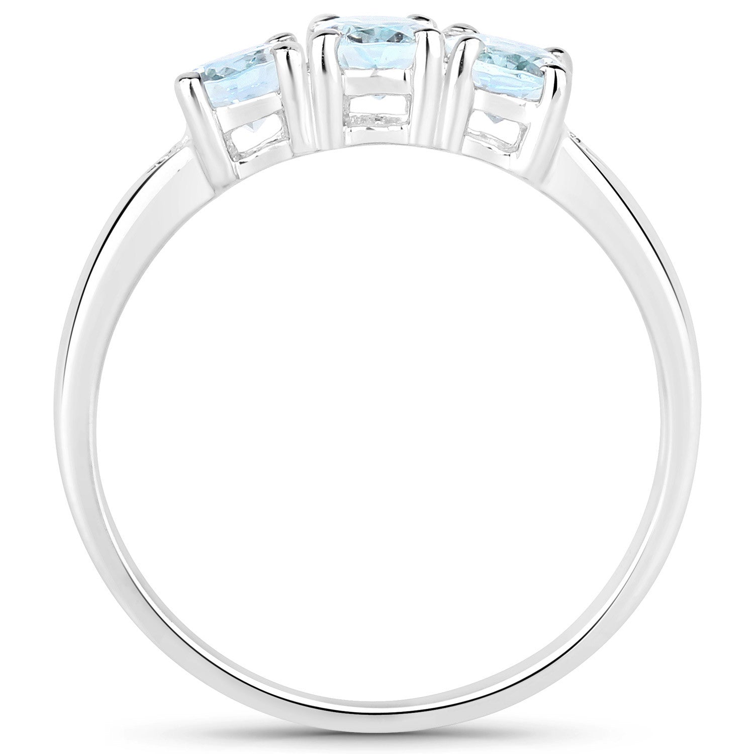 0.95ct Aquamarine and White Diamond Ring in Sterling Silver, baguette aquamarine Bids.com on Tampa Home & Garden Store