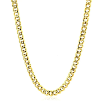 10k yellow gold Miami Cuban chain necklace, 4.5 mm, semi-solid links, Bids.com on Tampa Home & Garden Store