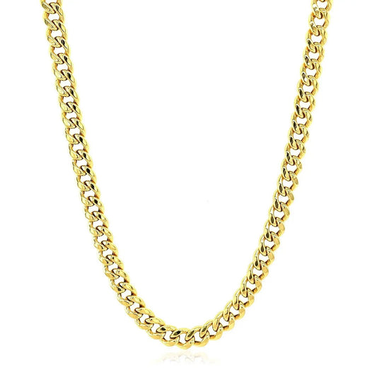 10k yellow gold Miami Cuban chain necklace, 4.5 mm, semi-solid links, Bids.com on Tampa Home & Garden Store