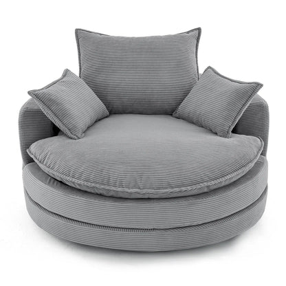 360 Degree Swivel Barrel Chair with Dual Cushions
