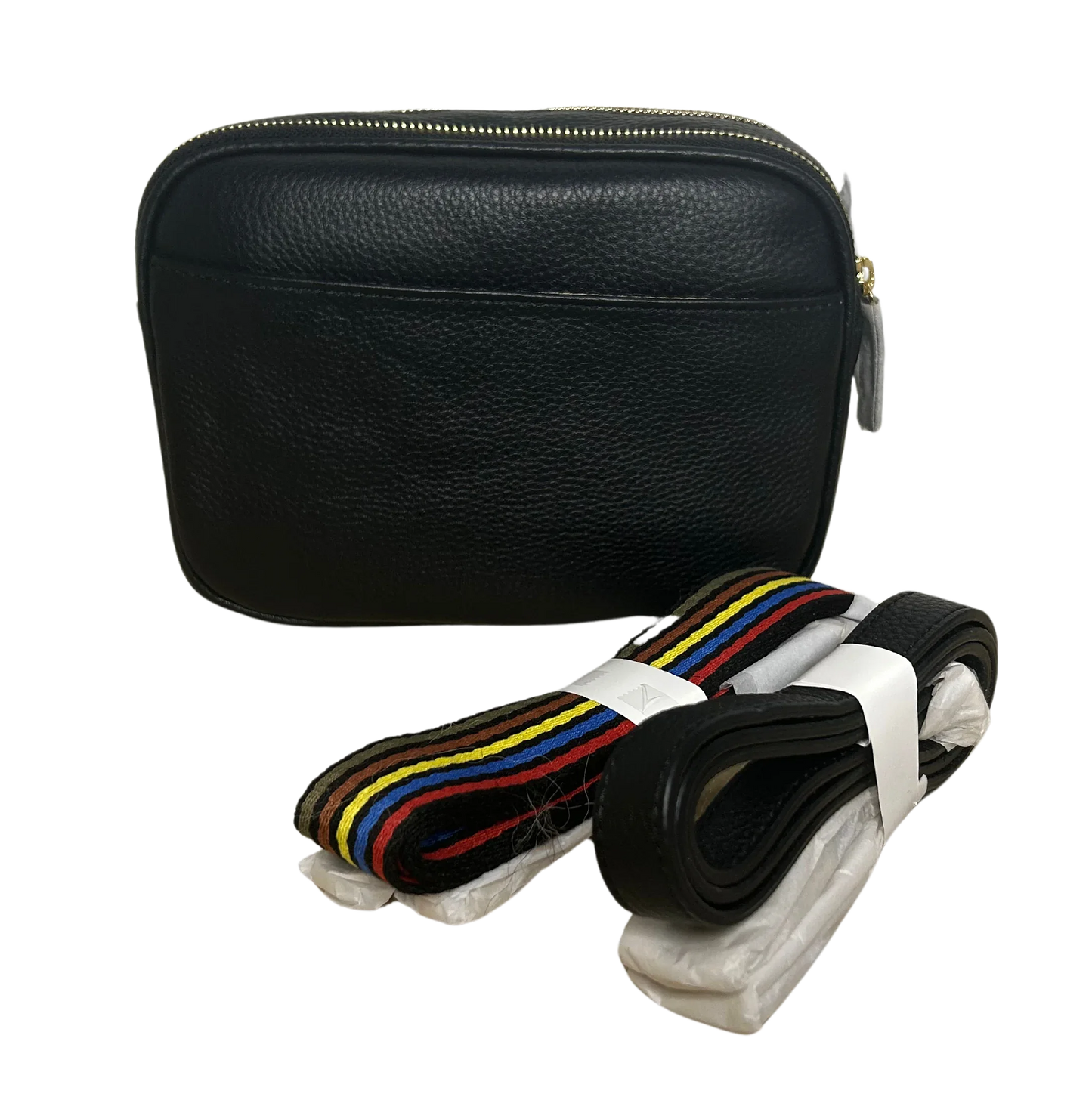 Sophia Double Zipper Leather Crossbody