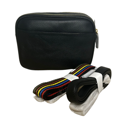 Sophia Double Zipper Leather Crossbody