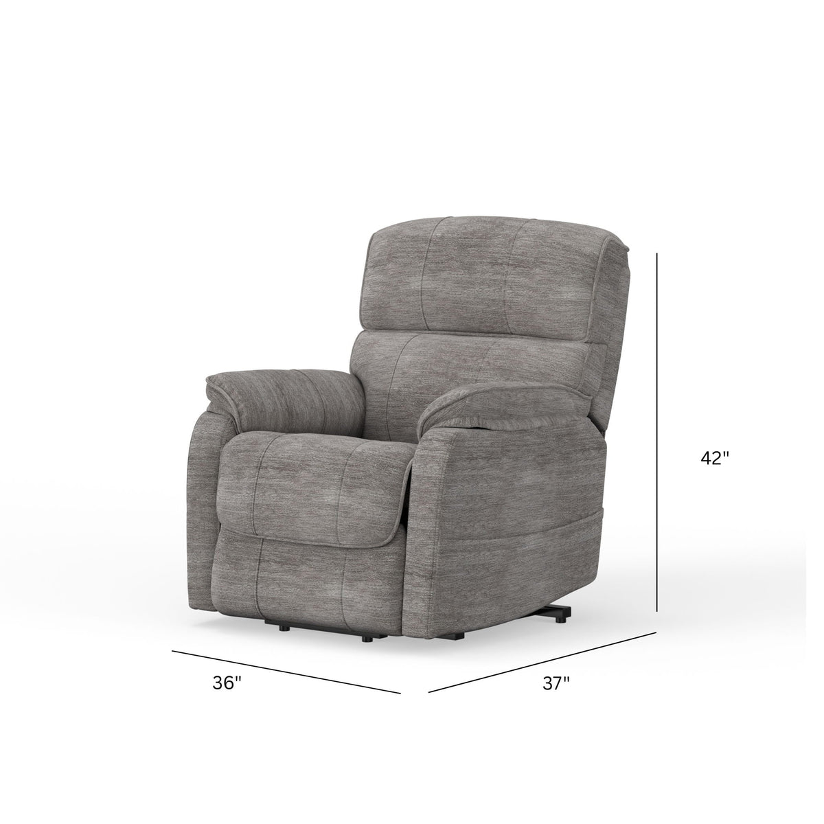 Fabric power lift chair by HouseOfZazla with motorized recline and storage in gray on Tampa Home & Garden Store