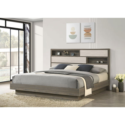 Eastern King Headboard and Bookcase Storage Bed
