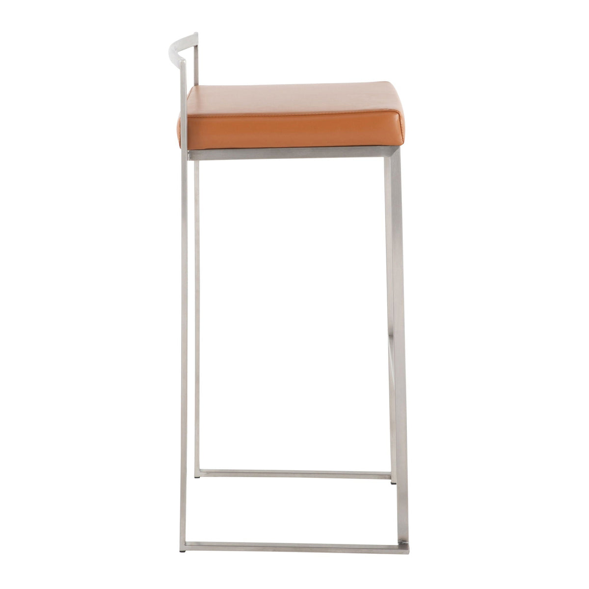 Contemporary stackable barstool with padded tan seat and metal frame by HouseOfZazla on Tampa Home & Garden Store