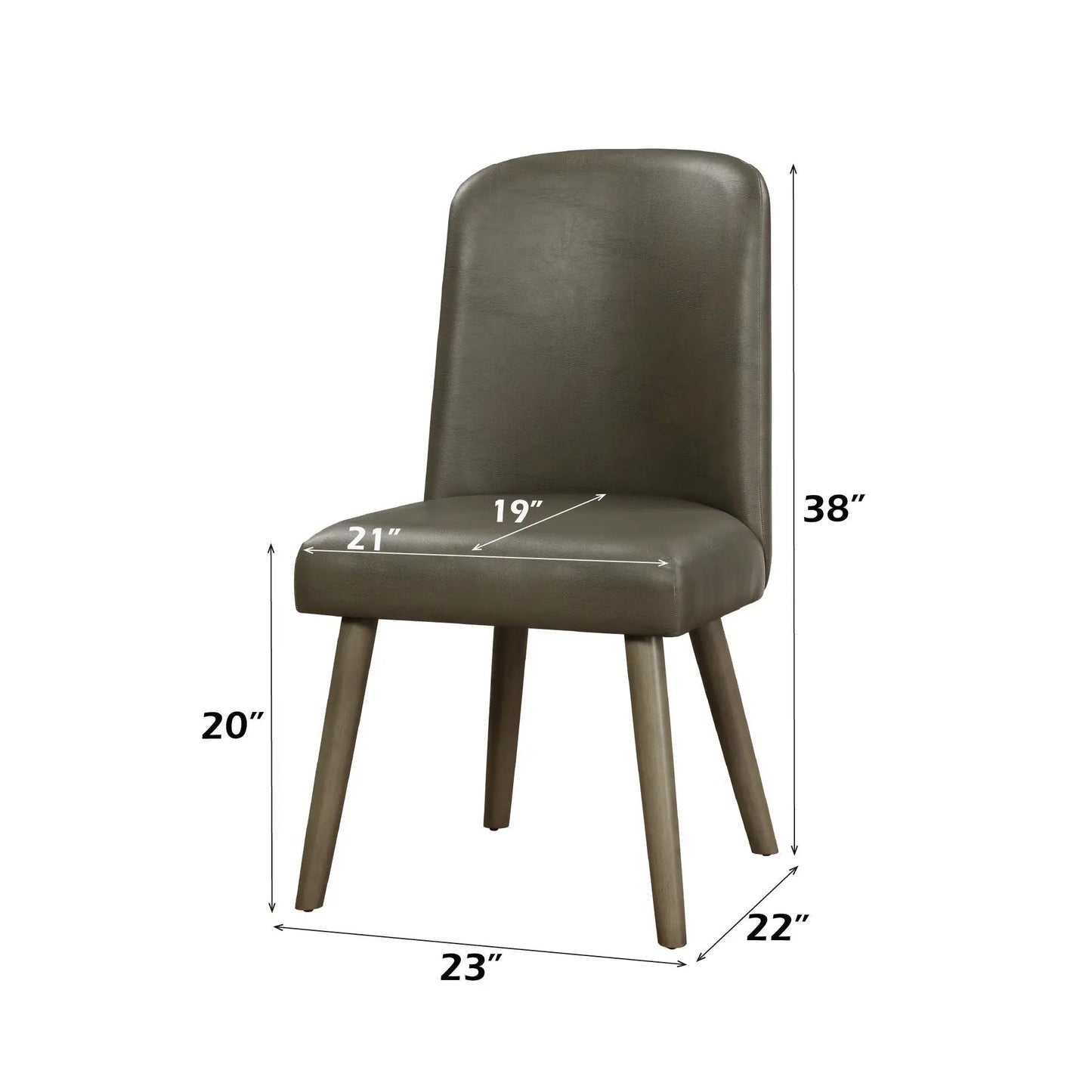 Waylon Synthetic Leather Side Chair Gray Oak
