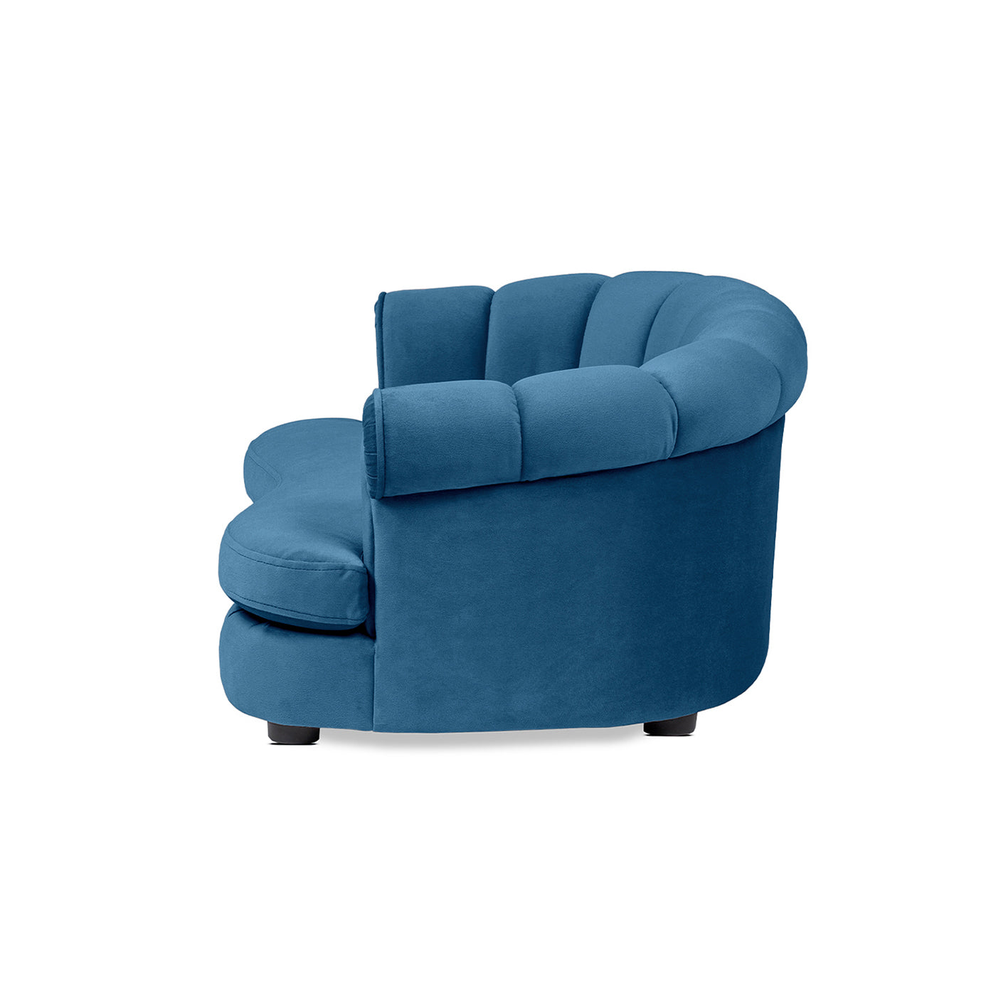 Halle 35.5in Rolled-Arm Channel-Tufted Dog Sofa Bed blue satin fabric, medium by HouseOfZazla on Tampa Home & Garden Store