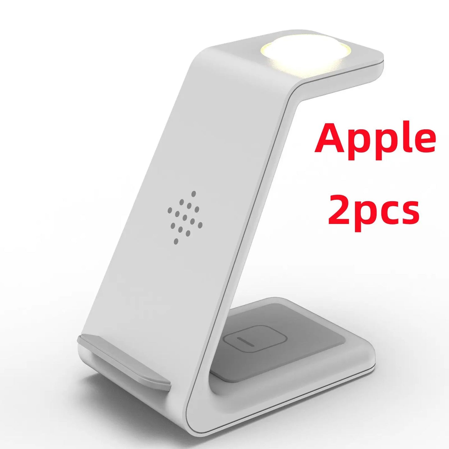 3-in-1 wireless charging stand with phone holder, white finish, FLIPSTYLEZLLC Apple label on Tampa Home & Garden Store