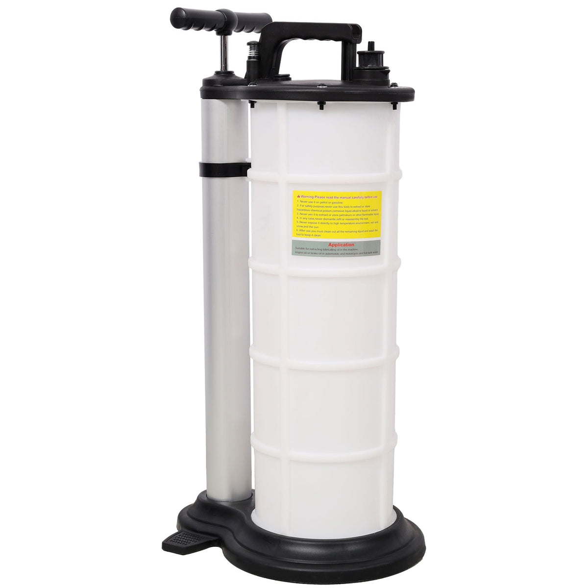 Pneumatic oil extractor pump by HouseOfZazla, white reservoir with black top and handle on Tampa Home & Garden Store
