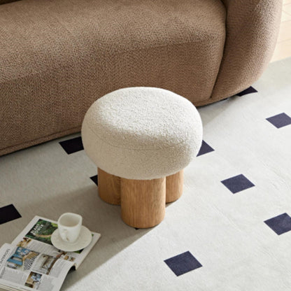 Versatile Mushroom Stool With Cushion and Walnut