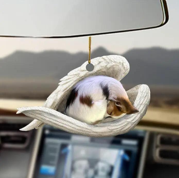 Car Pendant Sleeping Dog Angel Decor Hanging