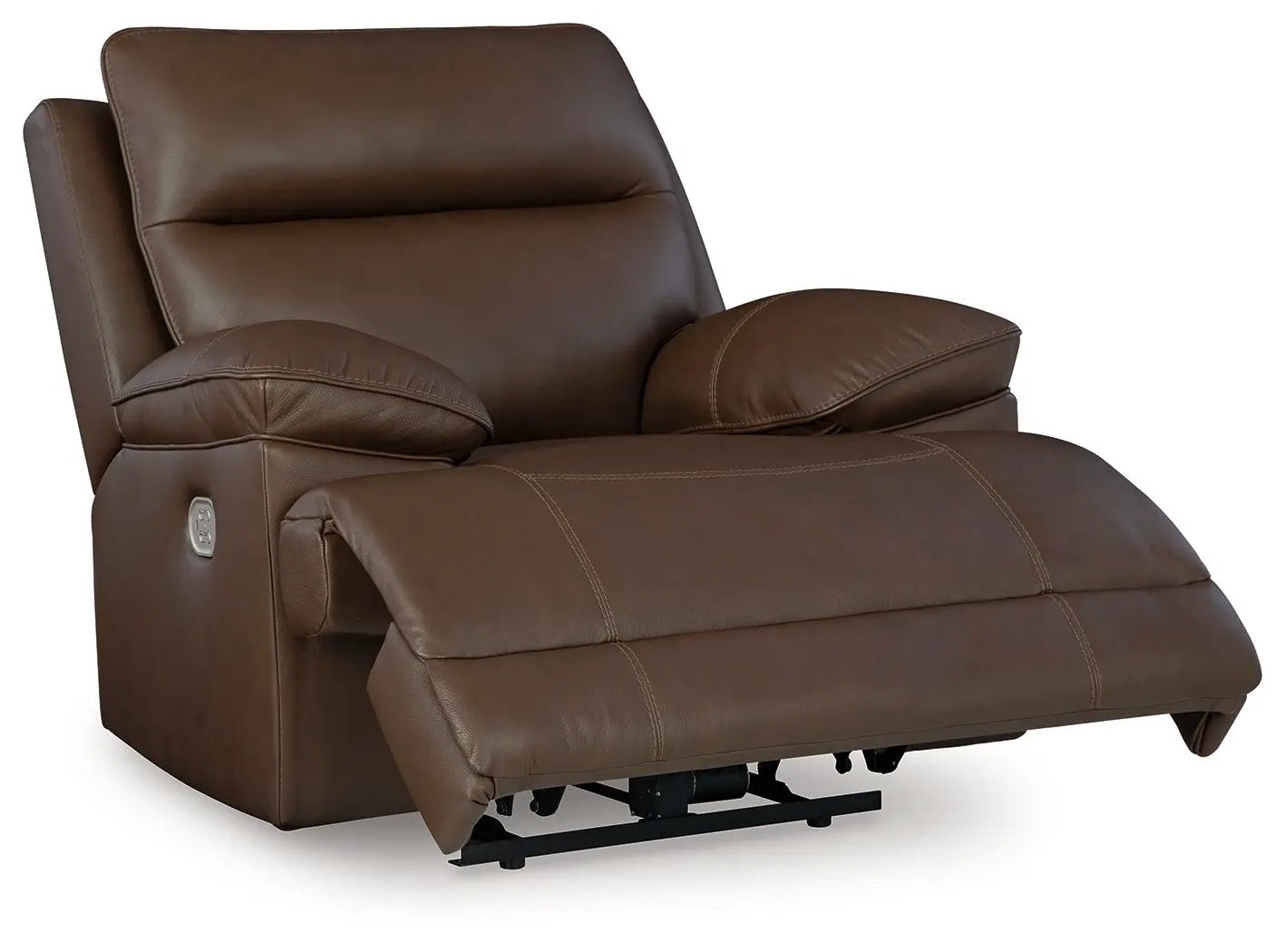Vonryan power recliner in tobacco leather with adjustable headrest Unique Piece Furniture on Tampa Home & Garden Store