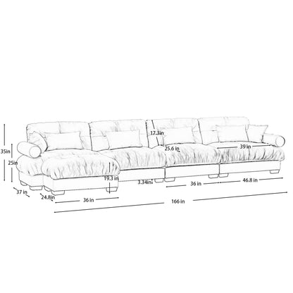 Modular sectional sofa with movable ottoman by HouseOfZazla 2pc set on Tampa Home & Garden Store