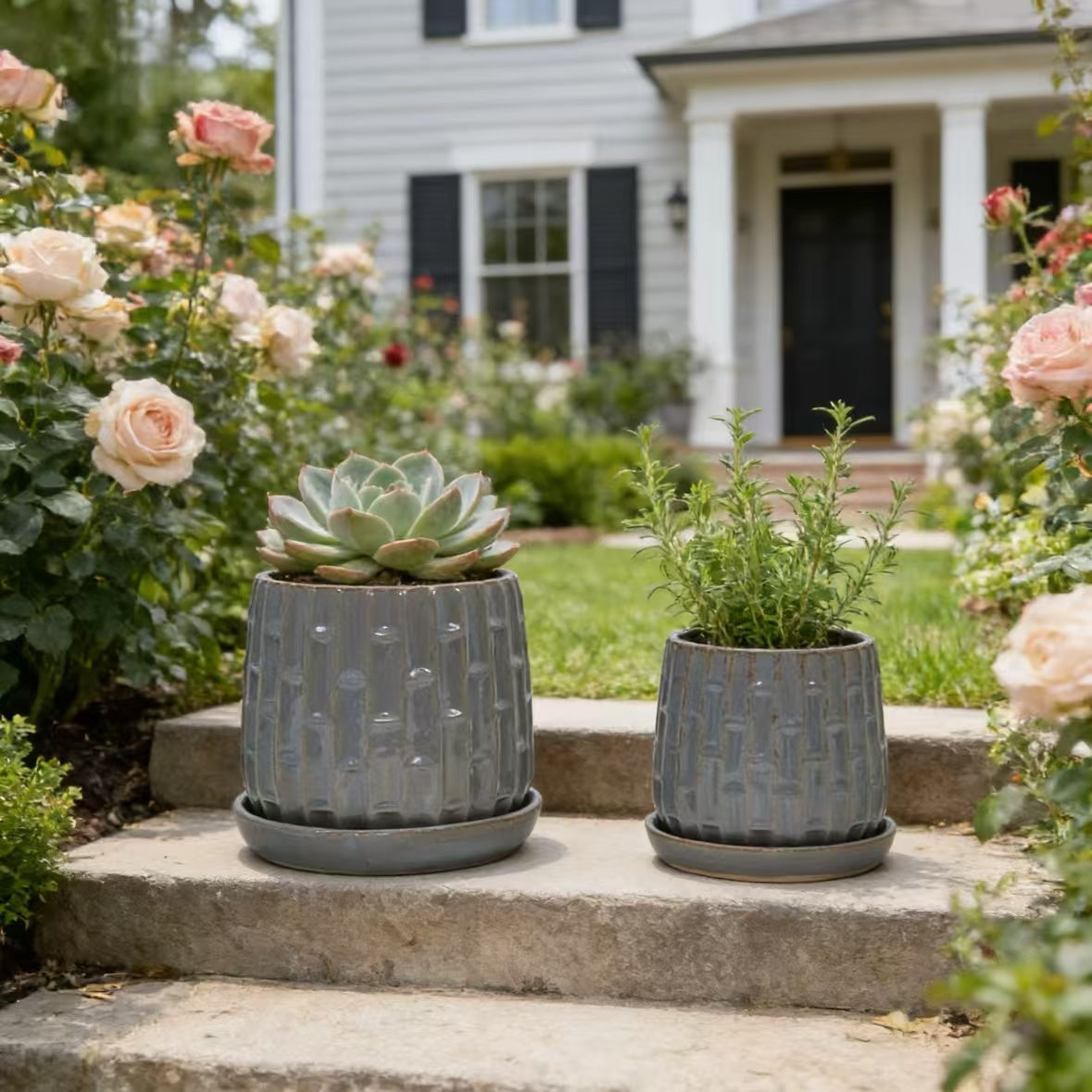Handmade Ceramic Garden Pot and Planter Set