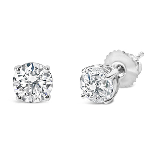 Sterling silver lab-grown diamond stud earrings, 1.0 cttw, 4-prong, VS2-SI1, Bids.com on Tampa Home & Garden Store
