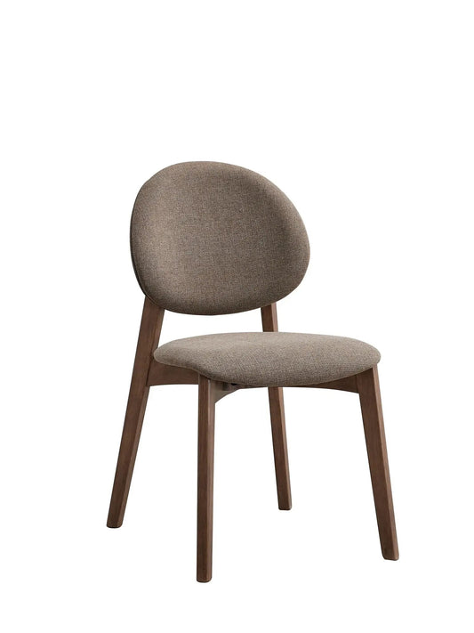 Hadasa side chair set of 2 with brown textured fabric and dark wood legs on Tampa Home & Garden Store