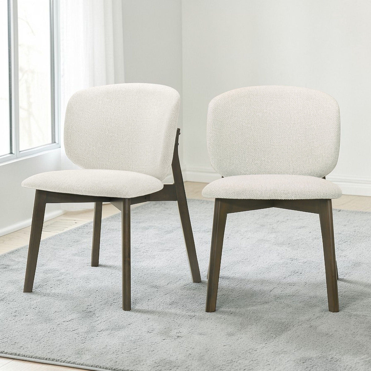 Gray & Walnut Side Chair Set with Cushion, set of 2, dark walnut legs on Tampa Home & Garden Store