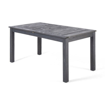 7-Piece Outdoor Dining Set with Extendable Acacia Wood Table, dark gray finish on Tampa Home & Garden Store
