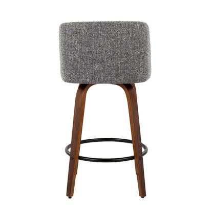 Toriano counter stool gray textured fabric on wood legs set of 2 on Tampa Home & Garden Store