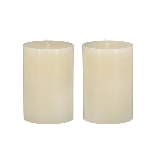 Unscented soy wax candle set of 2 by Unique Piece Furniture, ivory pillar candles on Tampa Home & Garden Store