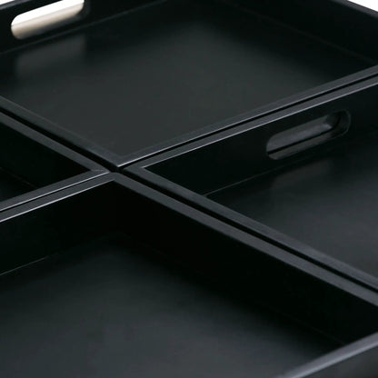 Avalon square storage ottoman in black with metal trim by Unique Piece Furniture on Tampa Home & Garden Store