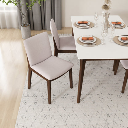 Mid-Century Modern dining chair set of four in fabric with solid wood legs by HouseOfZazla on Tampa Home & Garden Store