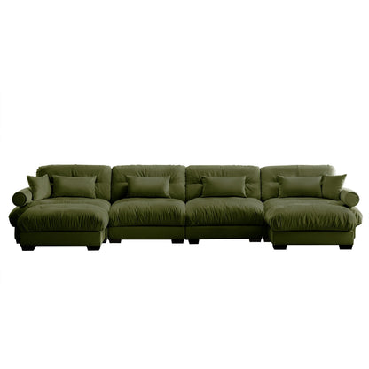 Oversized Modular Sofa with Movable Ottoman