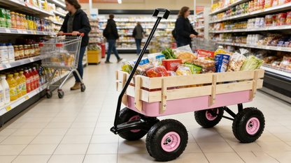 All Terrain Outdoor Wagon and Wood Railing