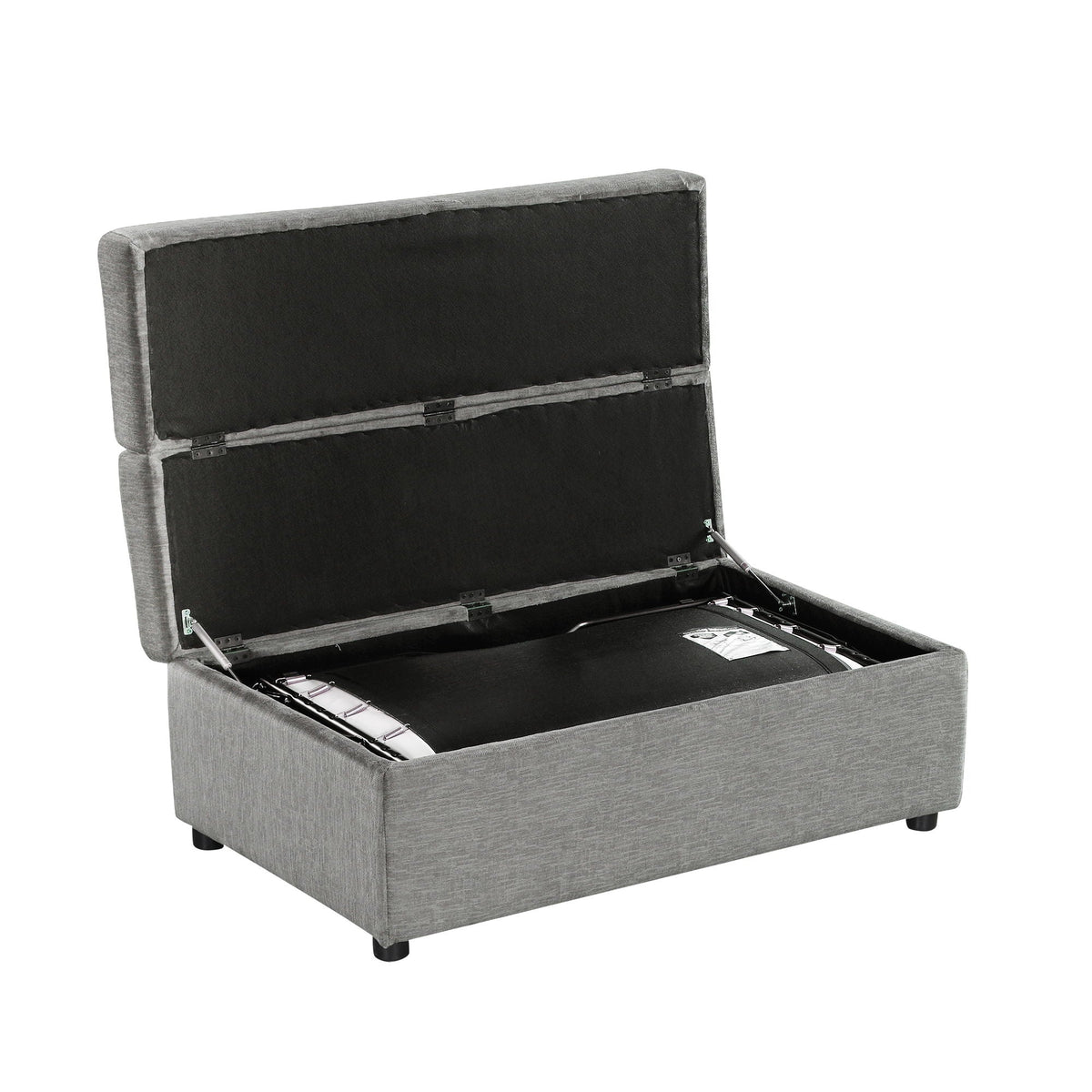 Twin size folding ottoman sleeper bed with mattress in grey fabric by HouseOfZazla on Tampa Home & Garden Store