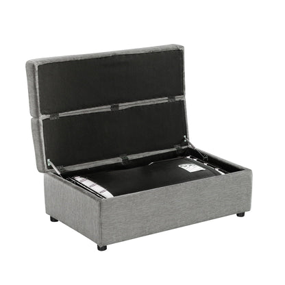 Twin size folding ottoman sleeper bed with mattress in grey fabric by HouseOfZazla on Tampa Home & Garden Store