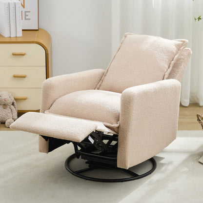 Cozy Swivel Glider Recliner Chair and Leg Rest