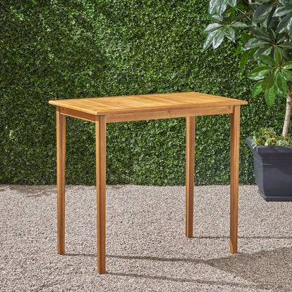 Minimalist Acacia Rectangle and Patio Bar Table