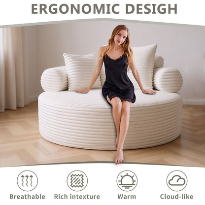 Round Sofa Bed and Pillows for the Living Room