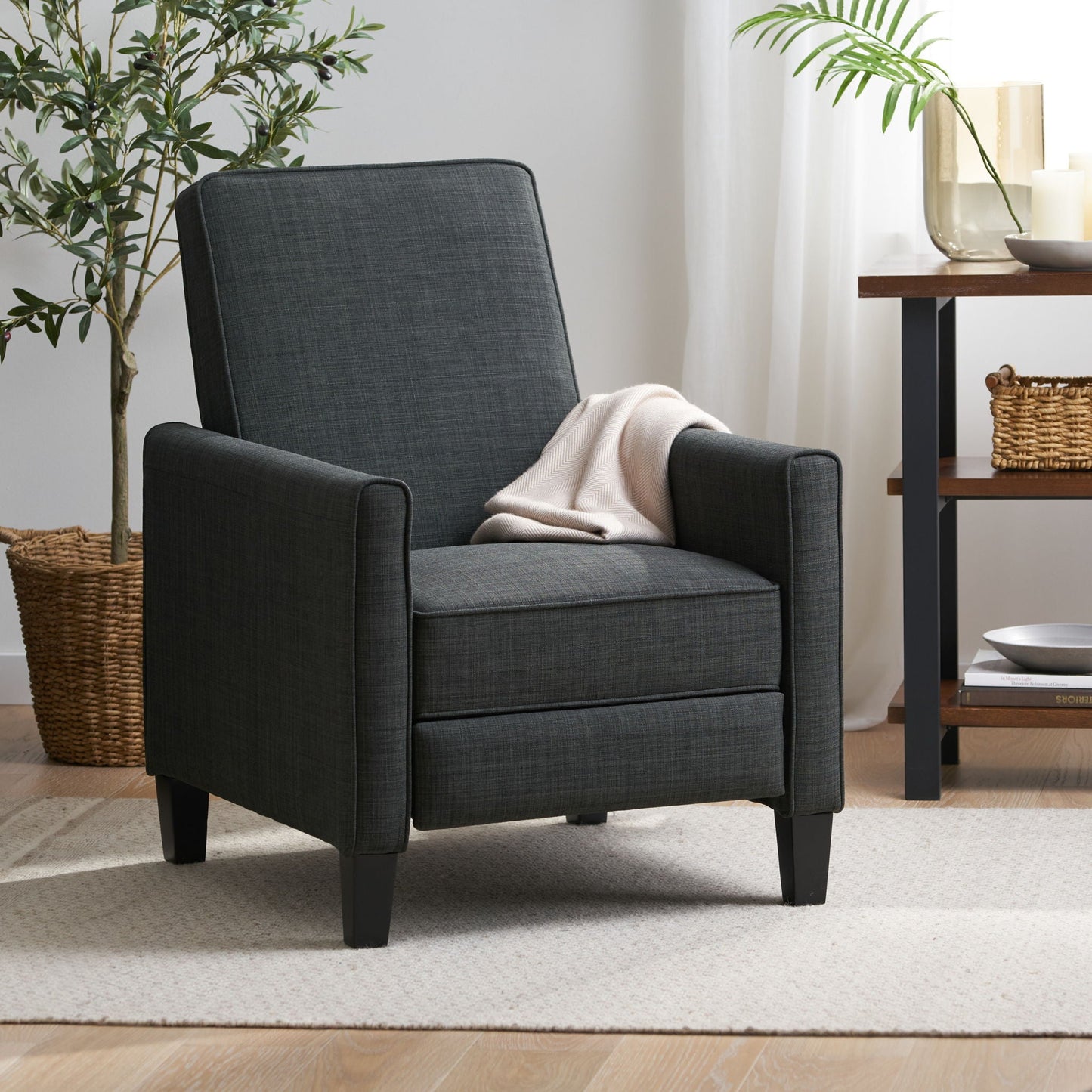 Upholstered Push Back Recliner Chair and Lounge