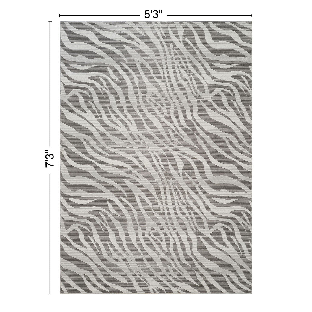 Plush zebra-pattern area rug ivory and gray by HouseOfZazla on Tampa Home & Garden Store