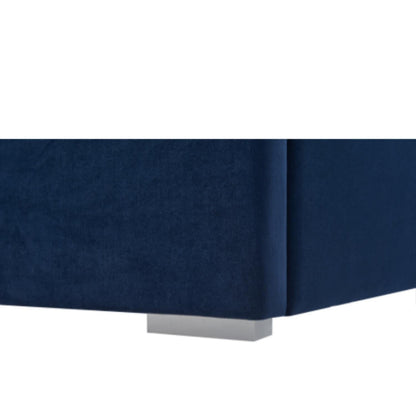 A Tufted Wingback Upholstered Bed With Sponge Pad