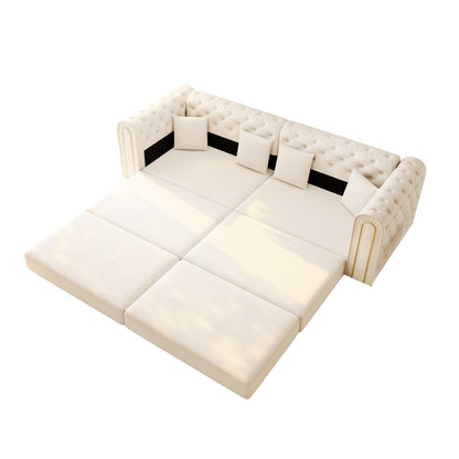 3 In 1 Convertible Sofa and Ottoman Bed