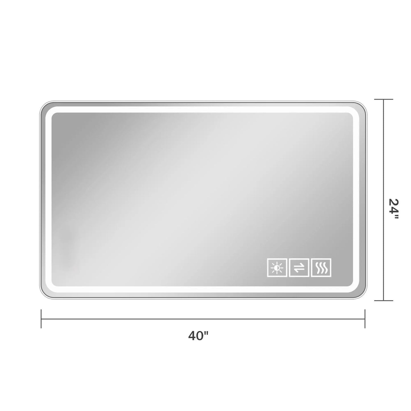 Led Mirror with Front Lights Anti Fog Silver